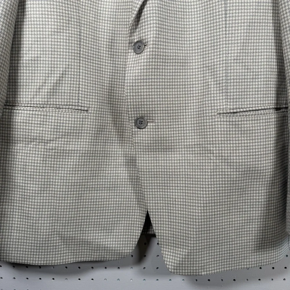 Ralph Lauren Blazer Men's‎ Size 48R Beige Houndstooth Wool 2-Button Jacket LRL